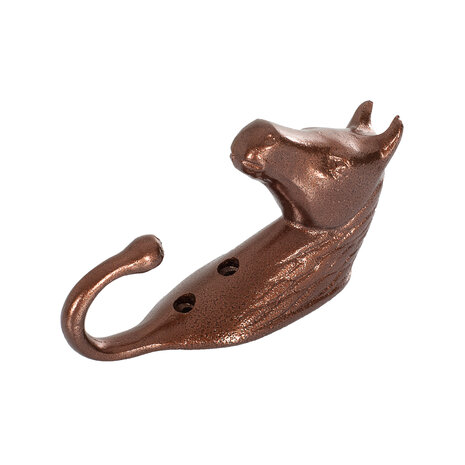 Hanger paardenhoofd aluminium Bruin&ndash; veelzijdige wandhaak voor stal, zadelkamer en huis