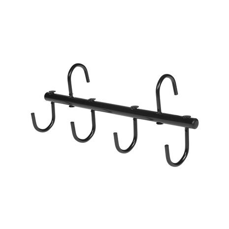 Halter tack rack met 4 draaibare haken &ndash; zwarte multihanger voor stal en zadelkamer
