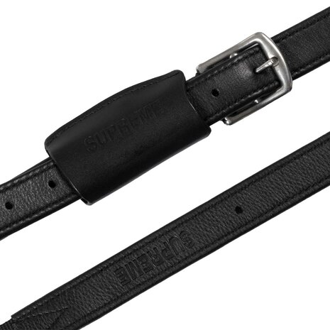 Supreme mono stijgbeugelriemen &ndash; duurzaam leer met minimale bulk onder het been