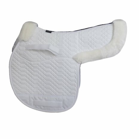 Dressuur- en veelzijdigheidszadeldek met Merino lamswol voor en achter - 96 kleurencombinaties mogelijk