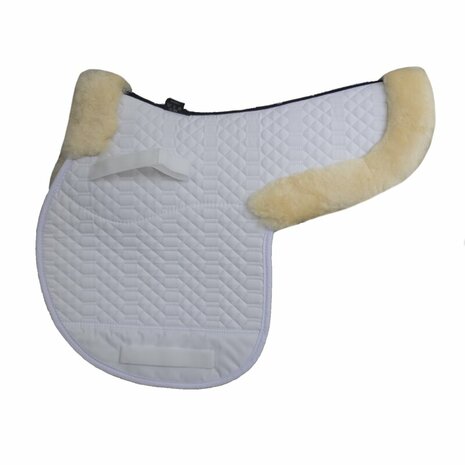 Dressuur- en veelzijdigheidszadeldek met Merino lamswol voor en achter - 96 kleurencombinaties mogelijk