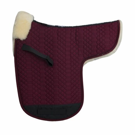 Zadeldek volledig Merino lamswol met bontrand aan de voorzijde - 96 kleurencombinaties mogelijk