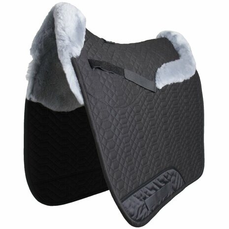 Zadeldek Lamswol met Bontrand Voor &amp; Achter &ndash; Dressuur &amp; Veelzijdigheid 