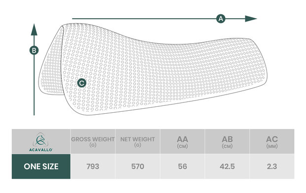 Acavallo Gel NS Classic Lightweight Flat &ndash; ultradunne antislip gelpad