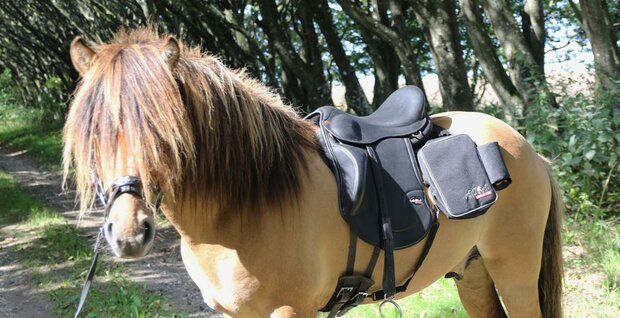 Karlslund Nylon Zadeltas met Fleshouder &ndash; Lichtgewicht &amp; Praktisch