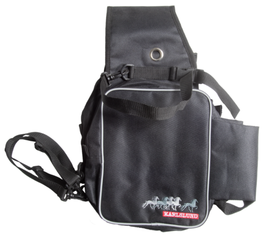 Karlslund Nylon Zadeltas met Fleshouder &ndash; Lichtgewicht &amp; Praktisch