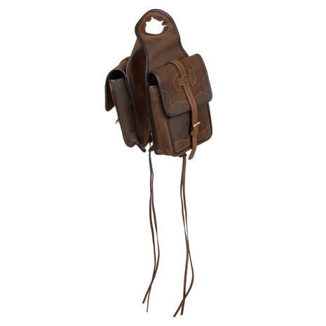 Pool&rsquo;s Western Saddle Bag van Rundleer &ndash; Bevestiging over de Zadelknop
