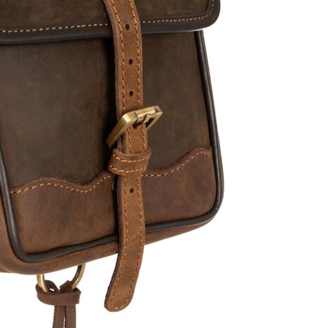 Pool&rsquo;s Western Saddle Bag van Rundleer &ndash; Bevestiging over de Zadelknop