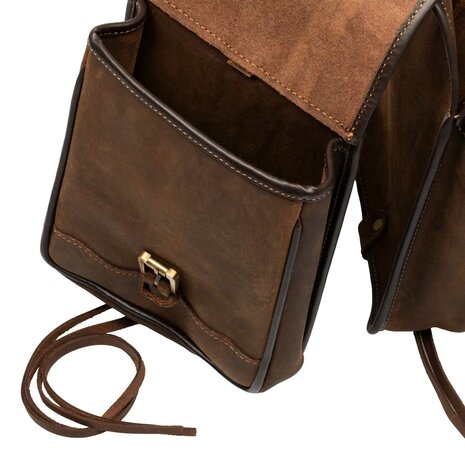 Pool&rsquo;s Western Saddle Bag van Rundleer &ndash; Bevestiging over de Zadelknop