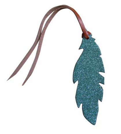 Lederen Veer met Glitters &ndash; Zadelhanger / Sleutelhanger