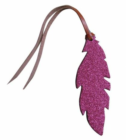 Lederen Veer met Glitters &ndash; Zadelhanger / Sleutelhanger