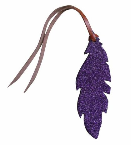 Lederen Veer met Glitters &ndash; Zadelhanger / Sleutelhanger