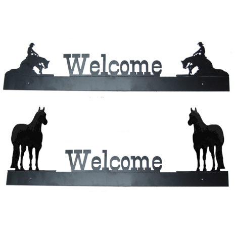 Welcome sign horse &ndash; stalen welkomstbord met paardenontwerp (71 cm)