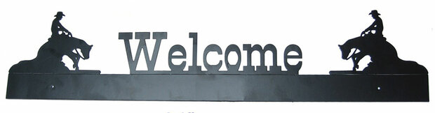 Welcome sign horse &ndash; stalen welkomstbord met paardenontwerp (71 cm)