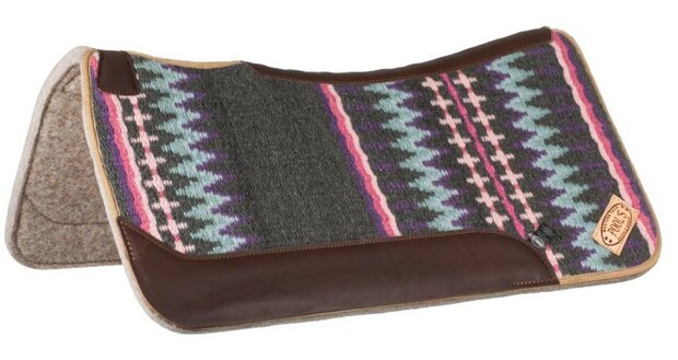 Pool's Contoured Western Saddle Pad GREY/PINK