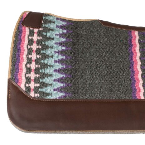 Pool's Contoured Western Saddle Pad GREY/PINK