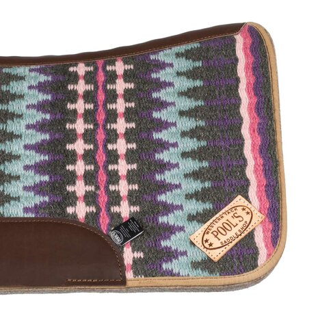 Pool's Contoured Western Saddle Pad GREY/PINK