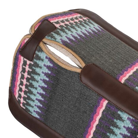 Pool's Contoured Western Saddle Pad GREY/PINK
