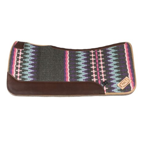 Pool's Contoured Western Saddle Pad GREY/PINK