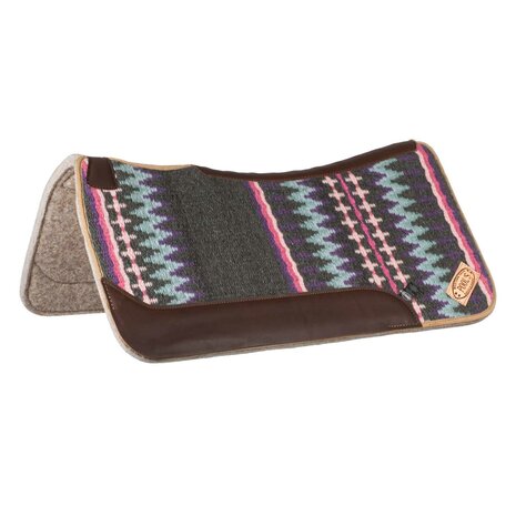 Pool's Contoured Western Saddle Pad GREY/PINK