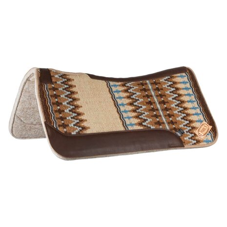Pool's Contoured Western Saddle Pad BEIGE/LIGHT BLUE