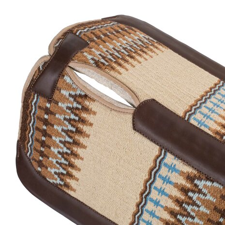Pool's Contoured Western Saddle Pad BEIGE/LIGHT BLUE