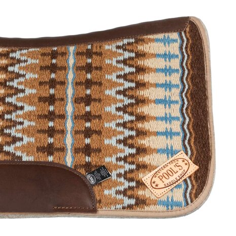 Pool's Contoured Western Saddle Pad BEIGE/LIGHT BLUE