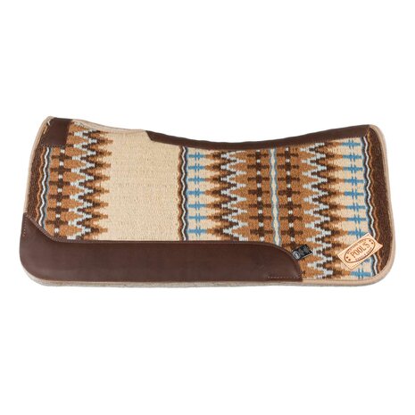 Pool's Contoured Western Saddle Pad BEIGE/LIGHT BLUE