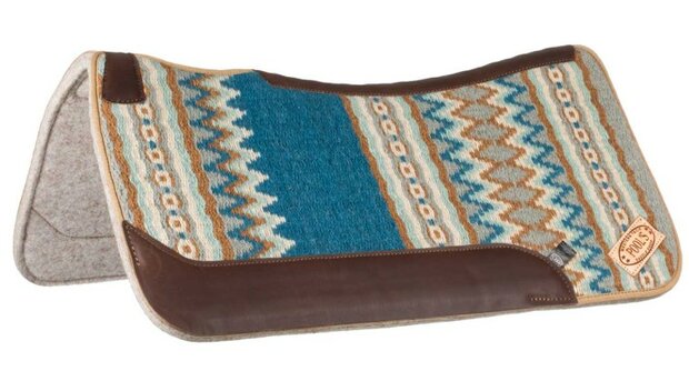 Pool's Contoured Western Saddle Pad BLUE/BEIGE