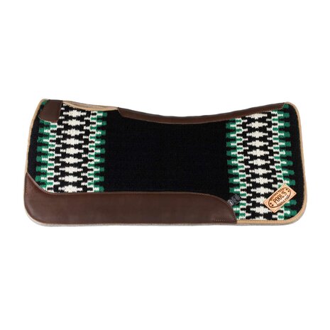 Pool's Western Saddle Pad  BLACK/WHITE/GREEN