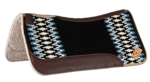 Pool's Western Saddle Pad BLACK/WHITE/LIGHT BLUE