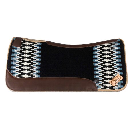 Pool's Western Saddle Pad BLACK/WHITE/LIGHT BLUE
