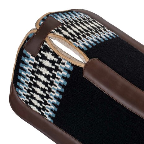 Pool's Western Saddle Pad BLACK/WHITE/LIGHT BLUE