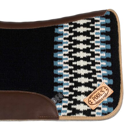Pool's Western Saddle Pad BLACK/WHITE/LIGHT BLUE
