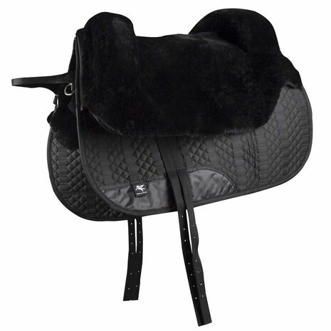 Lamswollen Barebackpad Ibero Zwart - Support en Close Contact