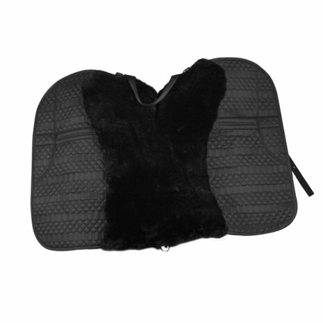 Lamswollen Barebackpad Ibero Zwart - Support en Close Contact