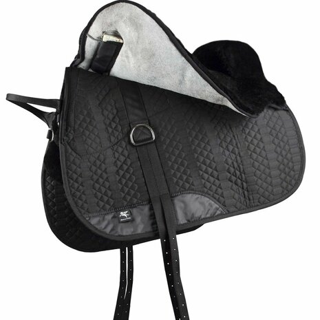 Lamswollen Barebackpad Ibero Zwart - Support en Close Contact