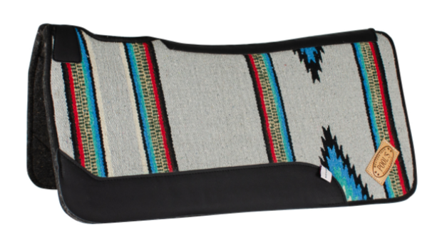 Pool&rsquo;s Navajo Western Saddle Pad &ndash; Felt Bottom (32" x 32") Grey