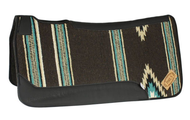 Pool&rsquo;s Navajo Western Saddle Pad &ndash; Felt Bottom (32" x 32") Brown
