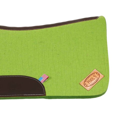 Pool&rsquo;s Westernpad Vilt &ndash; Dubbele Viltlaag (32" x 32") Lime