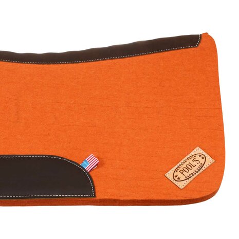 Pool&rsquo;s Westernpad Vilt &ndash; Dubbele Viltlaag (32" x 32") Orange