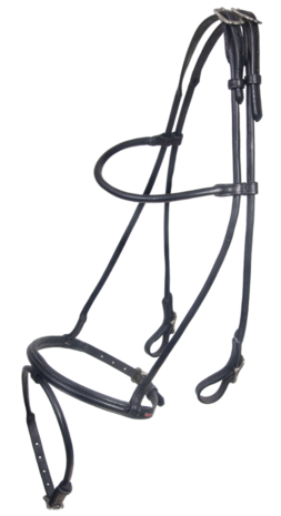 Karlslund rondgenaaid gecombineerd hoofdstel &ndash; zwart of bruin