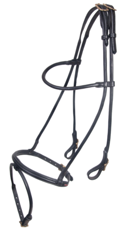 Karlslund rondgenaaid gecombineerd hoofdstel &ndash; zwart of bruin