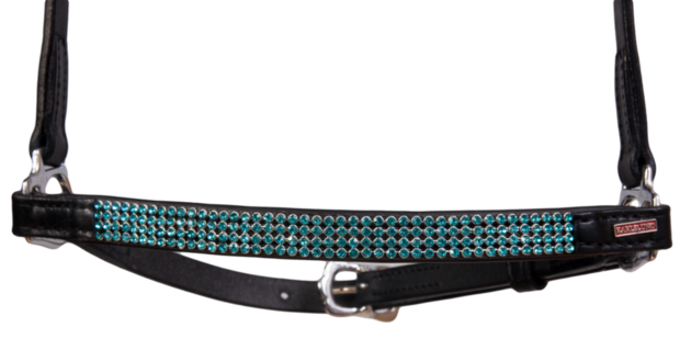 Karlslund Kombi Hannoveraanse neusriem met 4 rijen kristallen