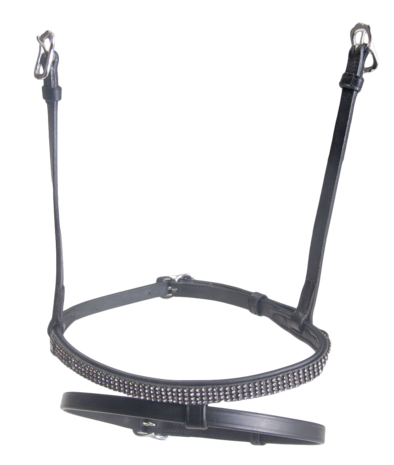 Karlslund Kombi gecombineerde neusriem met  4 rijen kristallen