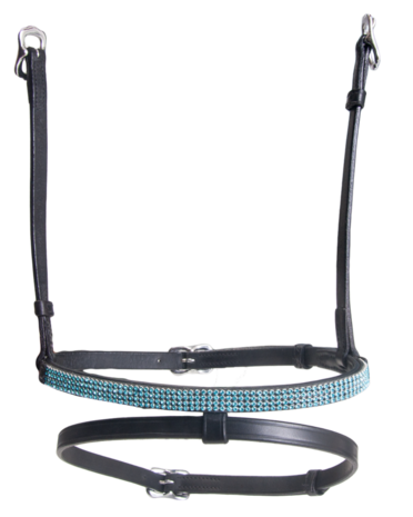 Karlslund Kombi gecombineerde neusriem met  4 rijen kristallen