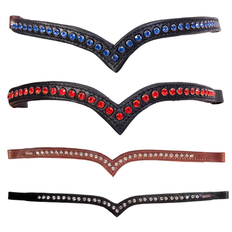 Karlslund Kombi frontriem V-vorm &ndash; 1 rij kristallen 