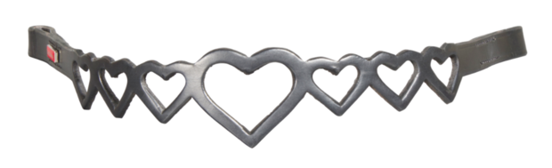 Karlslund Kombi Frontriem met Multi Heart &ndash; Zwart Leer of Ros&eacute;gouden Glitter