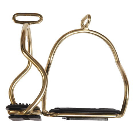 Karlslund Double-S Veiligheidsstijgbeugels &ndash; RVS met Vergulde Afwerking (120 mm)