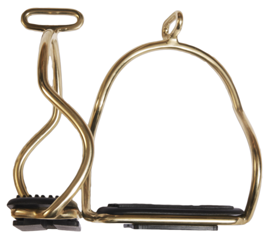 Karlslund Double-S Veiligheidsstijgbeugels &ndash; RVS met Vergulde Afwerking (120 mm)